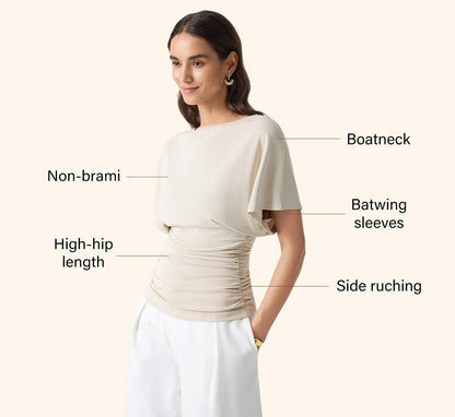 MOUDIFER™ Effortless Boatneck Batwing Top