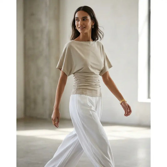 MOUDIFER™ Effortless Boatneck Batwing Top